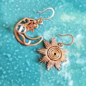 Sun & Moon Copper Earrings